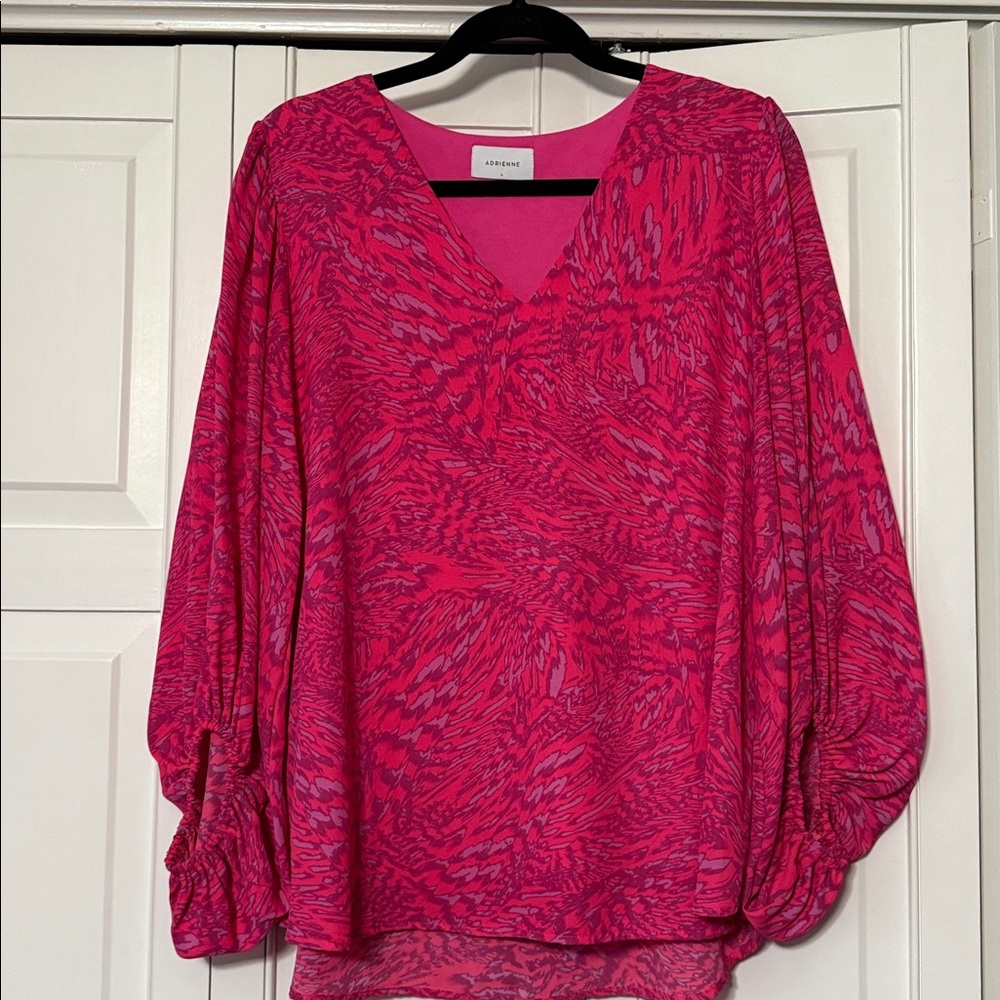 Adrienne Pink V-Neck Top